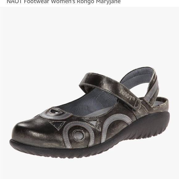 Naot Silver and Gray Mary Jane’s with Adjustable Straps - Picture 1 of 7